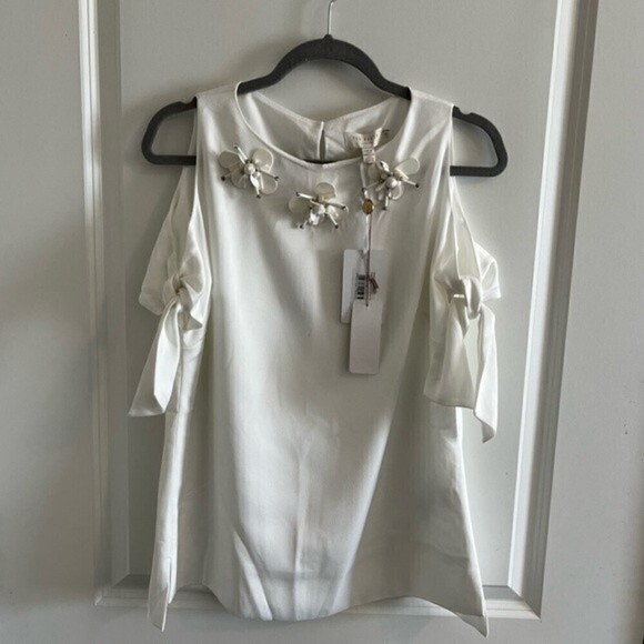 - TED Baker Yanas Embellished Cold Shoulder Top 6US - Picture 9 of 11